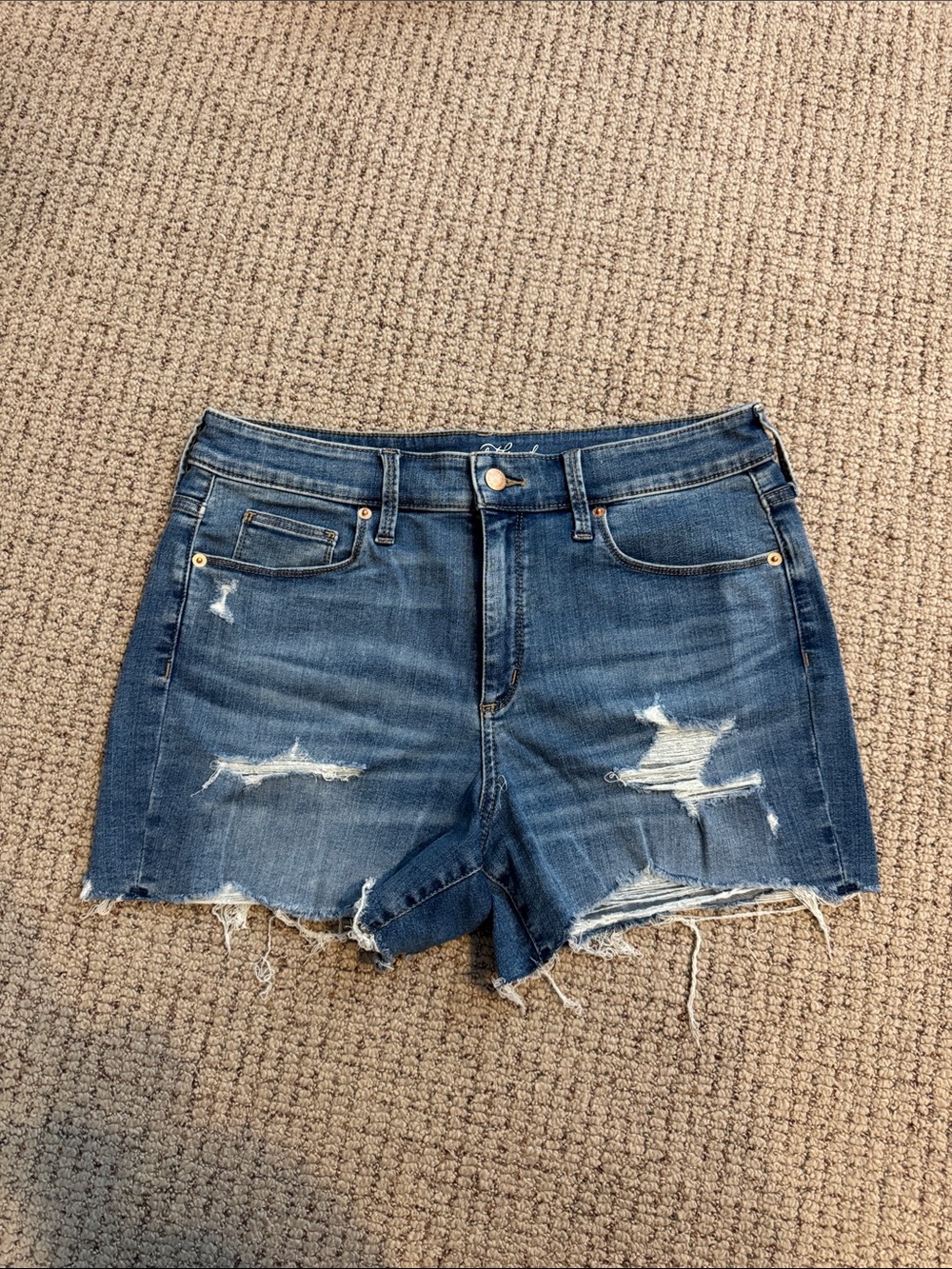 Universal Thread Distressed Dark Blue Denim Shorts